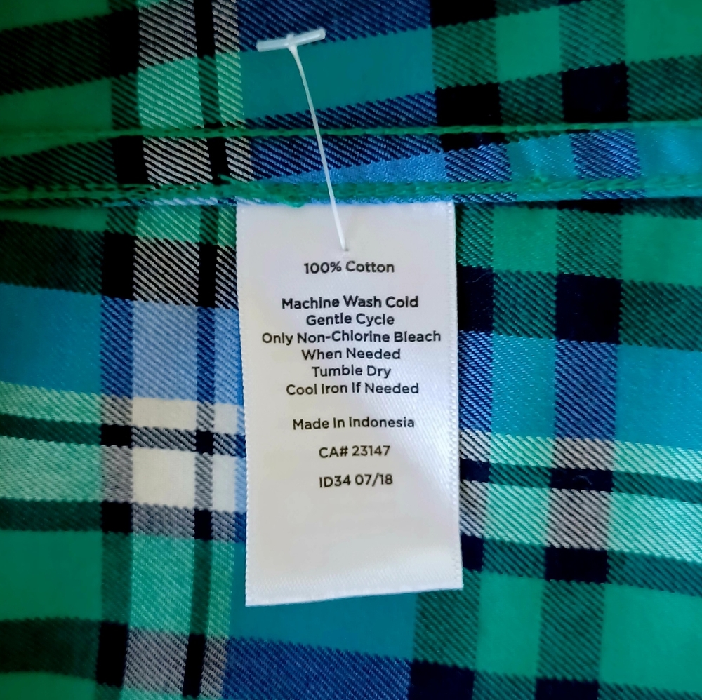 TALBOTS Green Plaid Shirt, size XS - Picture 8 of 12